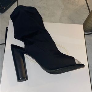 Black peep toe heels
